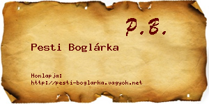 Pesti Boglárka névjegykártya